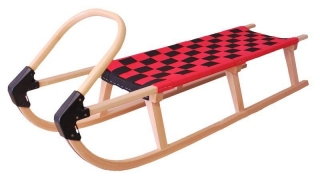 Sane celodrevené 125cm+popruh na ťahanie zdarma červené